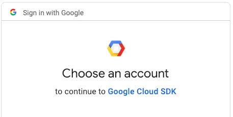 Your Google accounts will show up here. Click on the one associated with your Google Cloud Platform project, if you have multiple Google accounts.